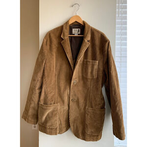 Vintage y2k Old Navy Brown Corduroy Chunky Cord Botton-up Jacket Men's XL